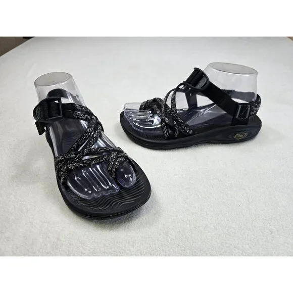 Chaco Z/Cloud Womens Sandals Size 6 Black Adjustable Straps Arch Support - Picture 1 of 8